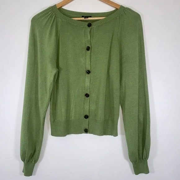 Ann Taylor Factory Green Button Front Cardigan Sweater Womens Size Small - Picture 2 of 7